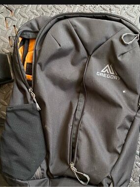 Gregory Black Backpack with Orange Interior Organizer